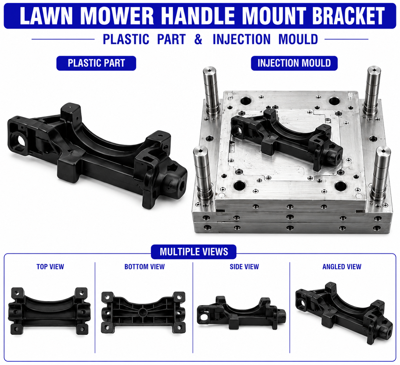 Lawn Mower Plastic Handle Mount Bracket Mould and Moulding Services